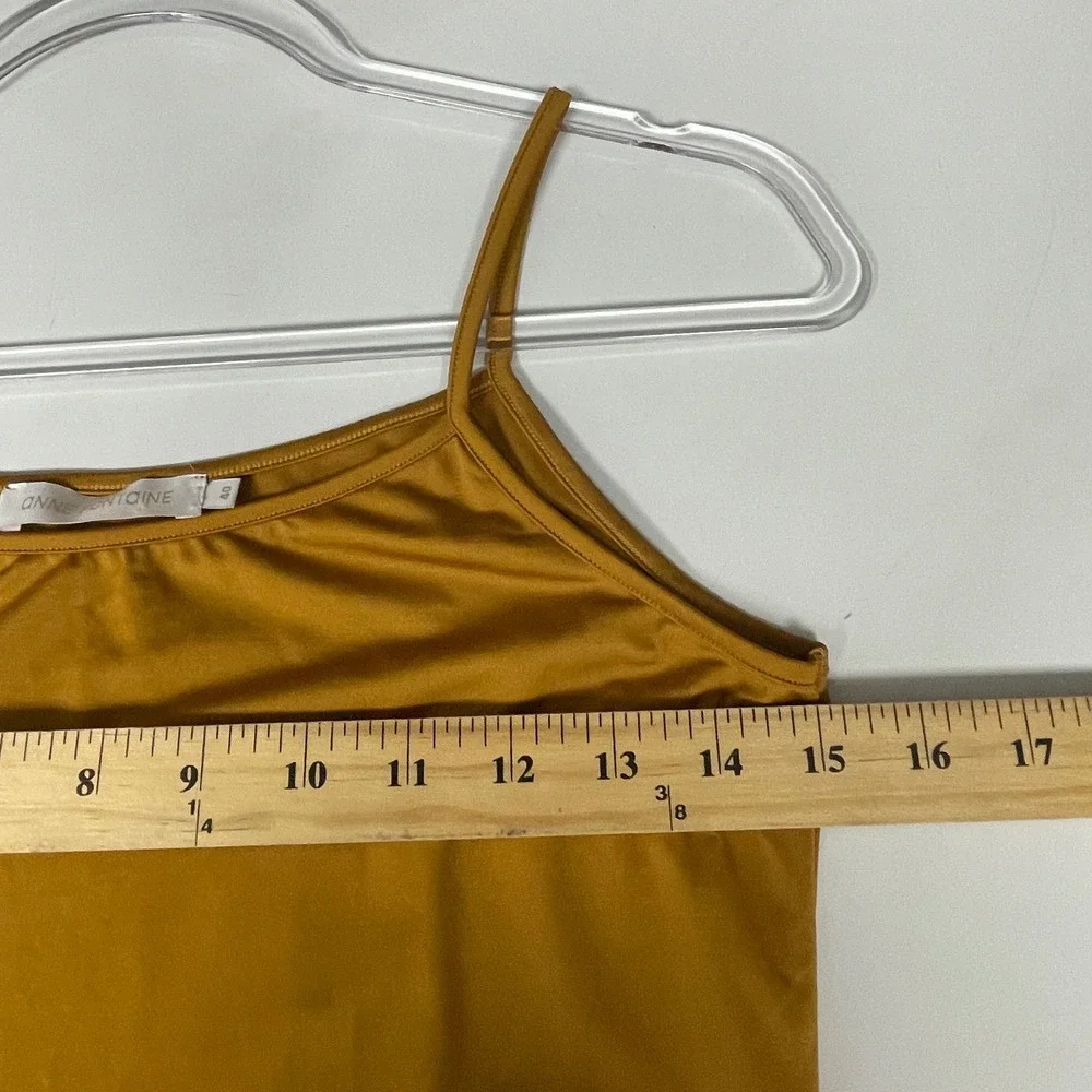 Anne Fontaine Cintia H19 Camisole Tank Top Sz 40 Ochre Yellow Minimalist Luxury